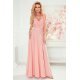 Rochie eleganta lunga, roz prafuit, petrecuta, vaporoasa, Soranya 6 - jojofashion.ro