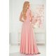 Rochie eleganta lunga, roz prafuit, petrecuta, vaporoasa, Soranya 7 - jojofashion.ro