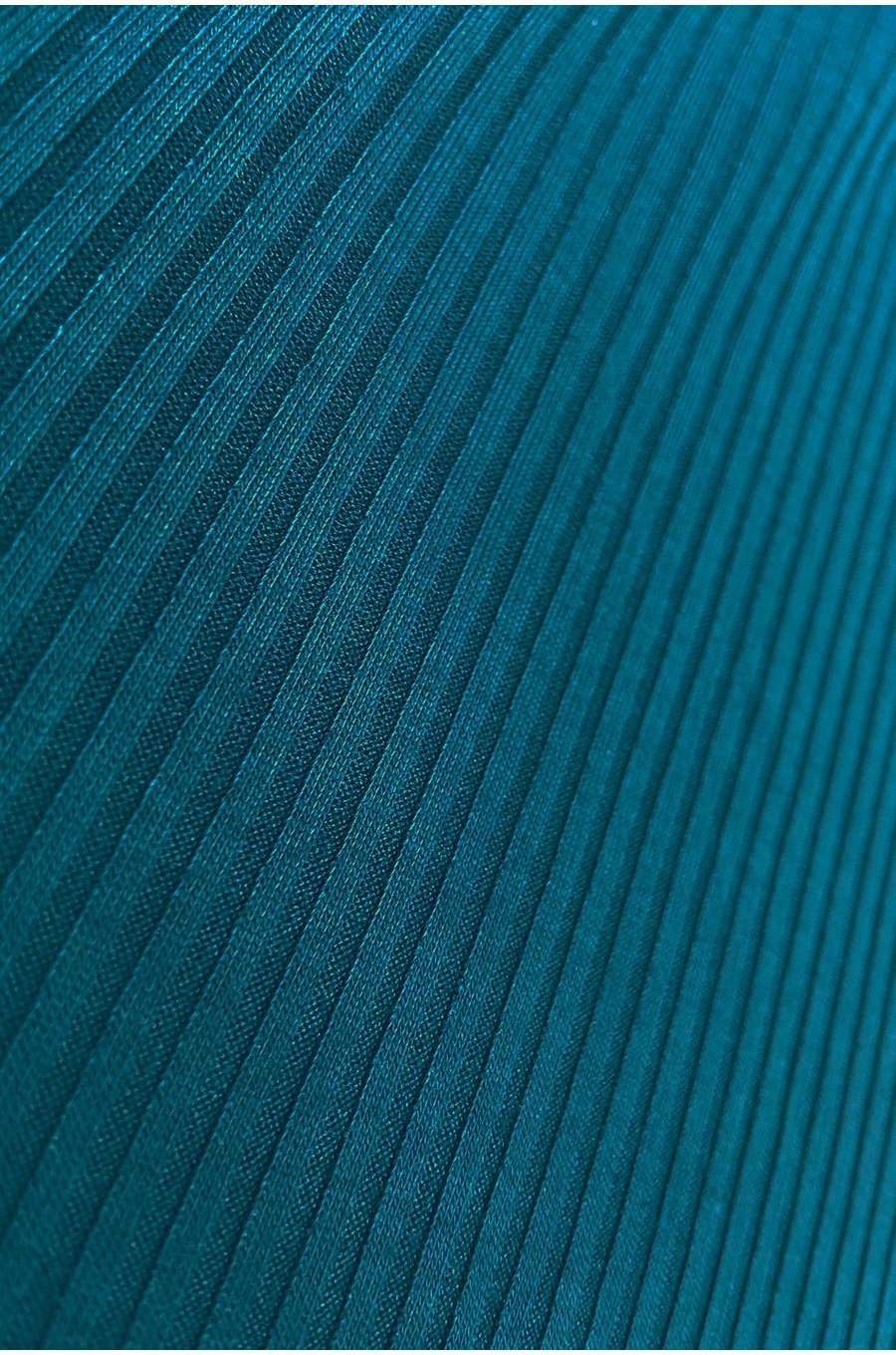 Rochie tricotata midi, din acryl, albastra, mulata, cu maneca lunga, Kamari 6 - jojofashion.ro