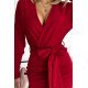 Rochie midi burgundy, mulata, cu maneca lunga, petrecuta, Cathy 5 - jojofashion.ro
