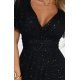 Rochie neagra eleganta lunga din brocard vaporoasa Rusalka 4 - jojofashion.ro