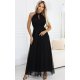 Rochie neagra eleganta lunga din tulle vaporoasa Selline 2 - jojofashion.ro