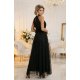 Rochie neagra eleganta lunga din tulle vaporoasa Selline 4 - jojofashion.ro