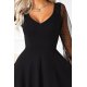 Rochie neagra lunga clasica cu maneca lunga vaporoasa Lorretta 4 - jojofashion.ro