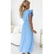 Rochie din voal lunga baby blue plisata cu volane vaporoasa Aleyna 5 - jojofashion.ro