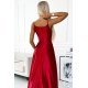 Rochie rosie din satin, lunga, de ocazie, crapata pe picior, Scarlett 5 - jojofashion.ro