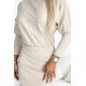Rochie midi tricotata mulata din acryl bej mulata cu maneca lunga Kamari 6 - jojofashion.ro