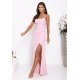 Rochie eleganta lunga roz prafuit mulata crapata pe picior SyliaW 2 - jojofashion.ro