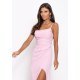 Rochie eleganta lunga roz prafuit mulata crapata pe picior SyliaW 4 - jojofashion.ro