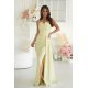 Rochie eleganta lunga galbena cu glitter mulata cu umeri goi Luxurious 2 - jojofashion.ro