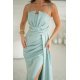 Rochie eleganta lunga menta cu glitter mulata cu umeri goi Luxurious 6 - jojofashion.ro