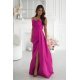 Rochie eleganta lunga roz fucsia cu glitter mulata cu umeri goi Luxurious 6 - jojofashion.ro
