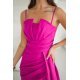 Rochie eleganta lunga roz fucsia cu glitter mulata cu umeri goi Luxurious 7 - jojofashion.ro