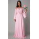 Rochie lunga din voal roz AngelD 2 - jojofashion.ro