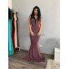 Rochie eleganta lunga lurex roz, sirena, Isra