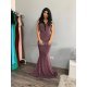 Rochie eleganta lunga lurex roz, sirena, Isra 2 - jojofashion.ro