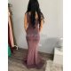 Rochie eleganta lunga lurex roz, sirena, Isra 3 - jojofashion.ro