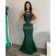 Rochie lunga verde cu broderie Eva Rochie lunga verde cu broderie Eva