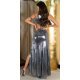 Rochie lunga argintie din glitter cu umerii goi Zaria Rochie lunga argintie din glitter cu umerii goi Zaria 3 - jojofashion.ro