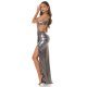 Rochie lunga argintie din glitter cu umerii goi Zaria Rochie lunga argintie din glitter cu umerii goi Zaria 4 - jojofashion.ro