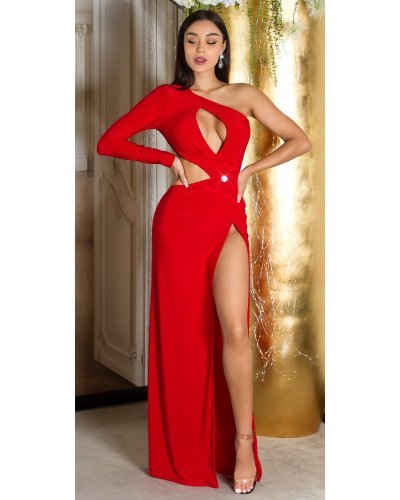 Rochie lunga rosie mulata cu maneca lunga si umerii goi Kleopatra Rochii lungi, Rochie lunga rosie mulata cu maneca lunga si umerii goi Kleopatra - jojofashion.ro