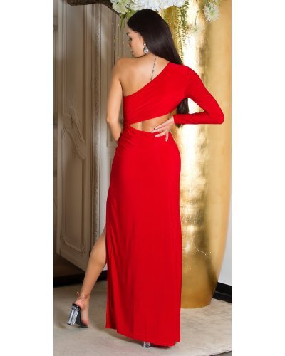 Rochie lunga rosie mulata cu maneca lunga si umerii goi Kleopatra Rochii lungi, Rochie lunga rosie mulata cu maneca lunga si umerii goi Kleopatra - jojofashion.ro