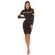 Rochie de seara midi, neagra, mulata, cu maneca lunga, Aliye 7 - jojofashion.ro