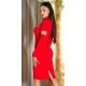 Rochie midi rosie mulata cu maneca lunga Aliye Rochie midi rosie mulata cu maneca lunga Aliye 3 - jojofashion.ro