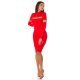 Rochie midi rosie mulata cu maneca lunga Aliye Rochie midi rosie mulata cu maneca lunga Aliye 4 - jojofashion.ro