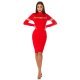 Rochie midi rosie mulata cu maneca lunga Aliye Rochie midi rosie mulata cu maneca lunga Aliye 6 - jojofashion.ro