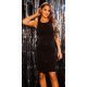 Rochie scurta neagra mulata din glitter cu peplum Moulan 3 - jojofashion.ro