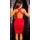Rochie scurta rosie mulata din glitter Moulan 2 - jojofashion.ro