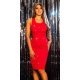 Rochie scurta rosie mulata din glitter Moulan 3 - jojofashion.ro