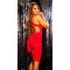 Rochie scurta rosie mulata din glitter Moulan 4 - jojofashion.ro