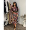 Rochie midi multicolora cu maneca lunga Claudia