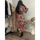 Rochie midi multicolora cu maneca lunga Claudia 4 - jojofashion.ro