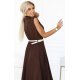 Rochie midi tip camasa maro ciocolata evazata Anemona 3 - jojofashion.ro