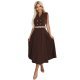 Rochie midi tip camasa maro ciocolata evazata Anemona 5 - jojofashion.ro