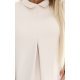 Rochie scurta bej trapez cu guler Liora 5 - jojofashion.ro