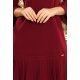 Rochie scurta burgundy croi A cu volan plisat Codruta 6 - jojofashion.ro