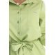 Rochie tip camasa verde olive scurta cu maneca lunga Flavya 5 - jojofashion.ro