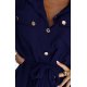 Rochie tip camasa bleumarin navy midi cu maneca lunga, Asiyah 4 - jojofashion.ro