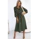 Rochie tip camasa kaki midi cu maneca lunga Asiyah 5 - jojofashion.ro