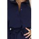 Rochie tip camasa scurta bleumarin navy cu maneca lunga Flavya 6 - jojofashion.ro