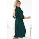 Rochie tip camasa verde midi cu maneca lunga Asiyah 3 - jojofashion.ro