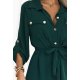Rochie tip camasa verde midi cu maneca lunga Asiyah 4 - jojofashion.ro