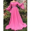 Rochie lunga ocazie din voal roz bombon FairyTale