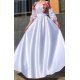 Rochie traditionala lunga din tafta alba Anna Rochie traditionala lunga din tafta alba Anna 2 - jojofashion.ro