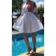 Rochie traditionala midi alba cu maci rosii Azra 2 - jojofashion.ro