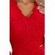 Rochie midi rosie mulata din dantela cu maneca lunga Sofia  5 - jojofashion.ro